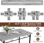 Vipbear Kitchen Dining Table Set for 4, 5-Piece Kitchen Table Set,Dining Room Table Sets,Rectangular Kitchen Table Set with 4 Chairs for Small Space, Dinette,Apartment,Rustic Grey