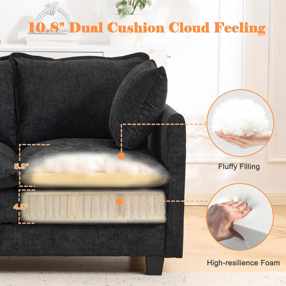 Loveseat Sofa Cloud Sofa Couch 50'', Modern Loveseats 2 Seat Couch 27...