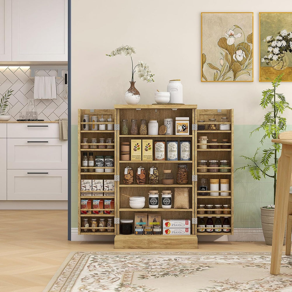 Pantry Storage Cabinet, 41" Kitchen Freestanding Kitchen Cabinet with 12...