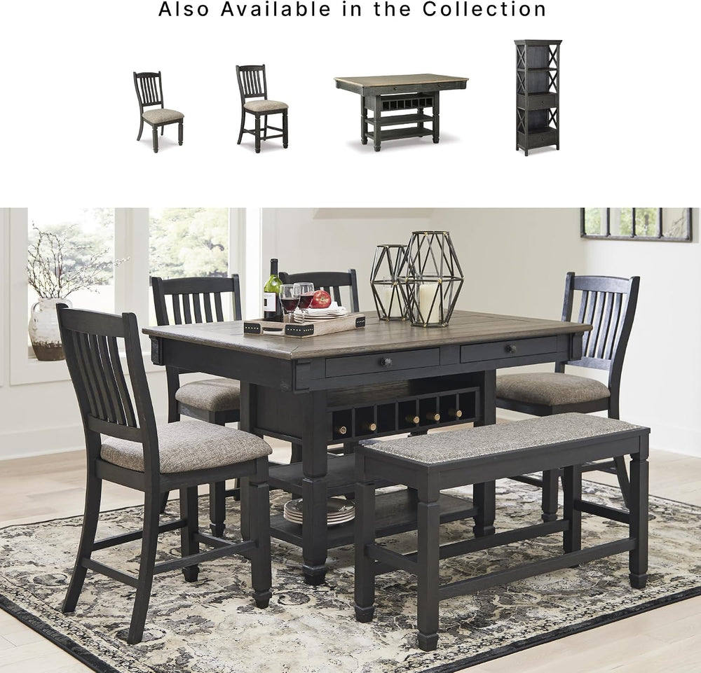 Signature Design by Ashley Counter Height Table with Storage, Farmhouse