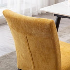 Watson & Whitely Upholstered Dining Chairs Set of 4, Fabric Armless Dining Room Chairs with Solid Wood Legs & Back Side Chair for Kitchen, Living Room, Restaurant, Bright Yellow