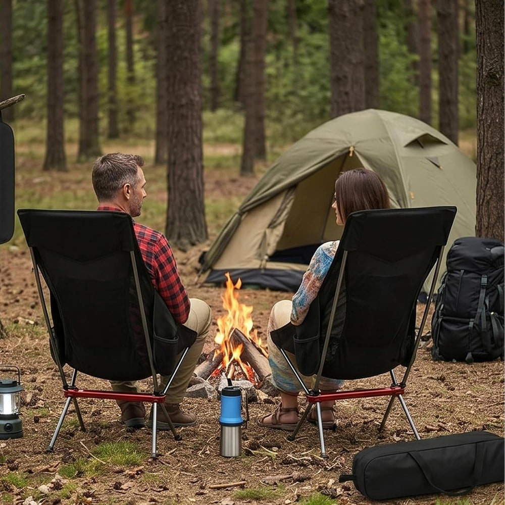 SHALLWE Camping Chairs, All Aluminum Frame Portable Folding Camp Chair for Ad...