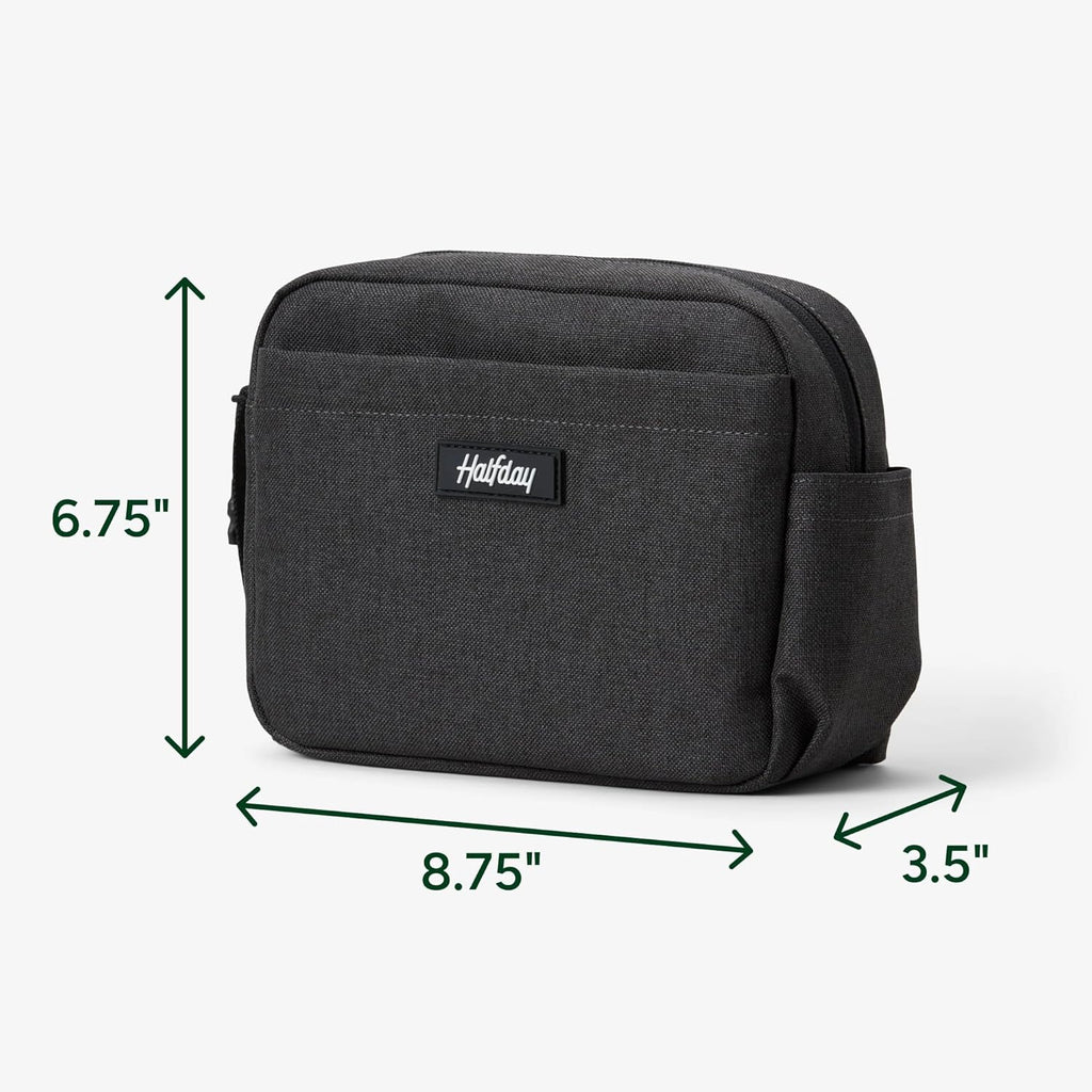 Halfday Sidecar Toiletry Bag | Travel Organizer for Men & Women with Waterproof Pouch, Mesh Pockets, Toothbrush Holder, Hanging Loop (Lightweight, Durable, Water-Resistant), Shadow