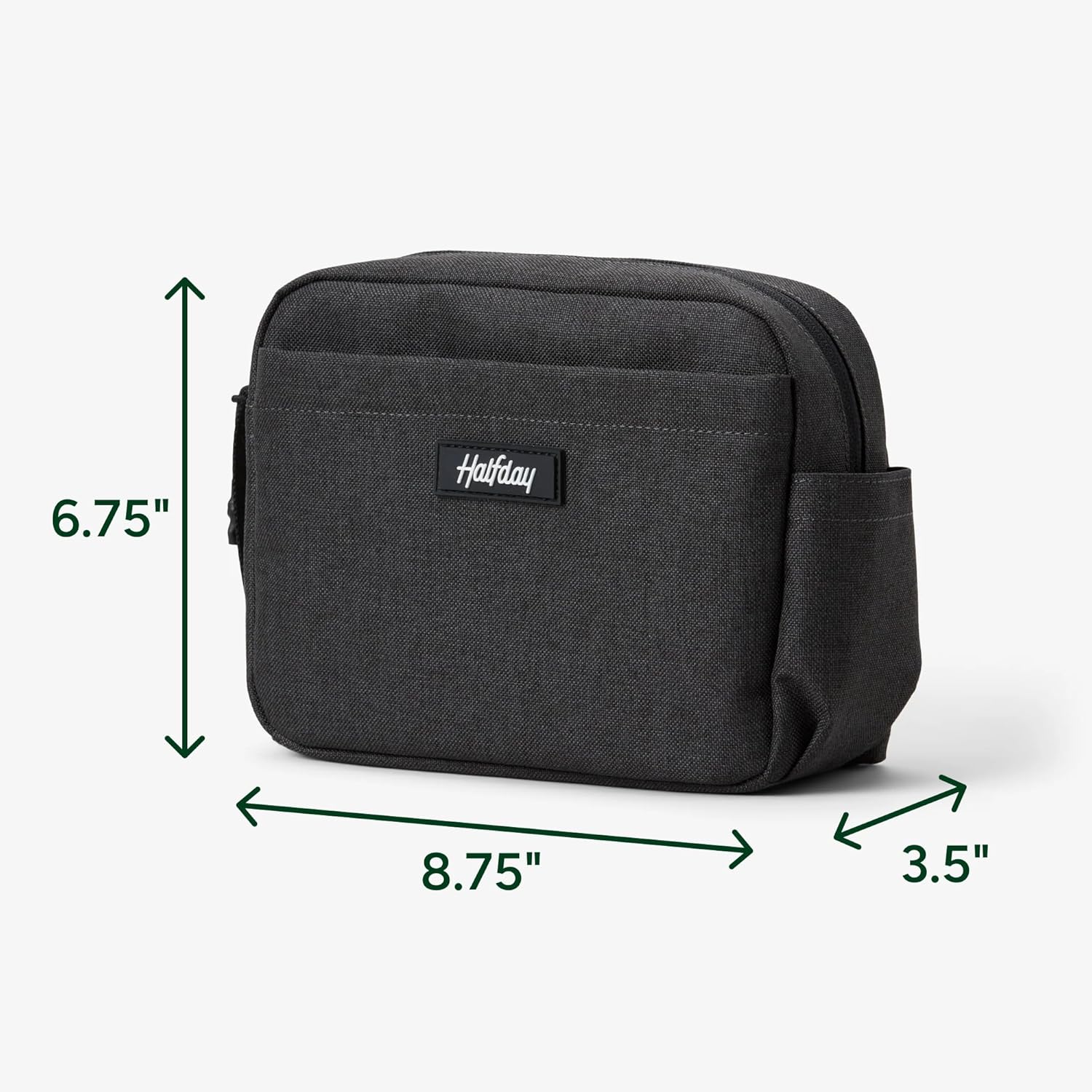 Halfday Sidecar Toiletry Bag | Travel Organizer for Men & Women with Waterproof Pouch, Mesh Pockets, Toothbrush Holder, Hanging Loop (Lightweight, Durable, Water-Resistant), Shadow