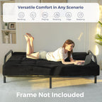 MAXYOYO 8" Thick Folding Mattress with Handles, Tufted Floor Sofa Bed (Frame Not Included), Foldable Couch Bed Versatile Floor Mattress for Sleeping, Living Room & Guest Room, Black