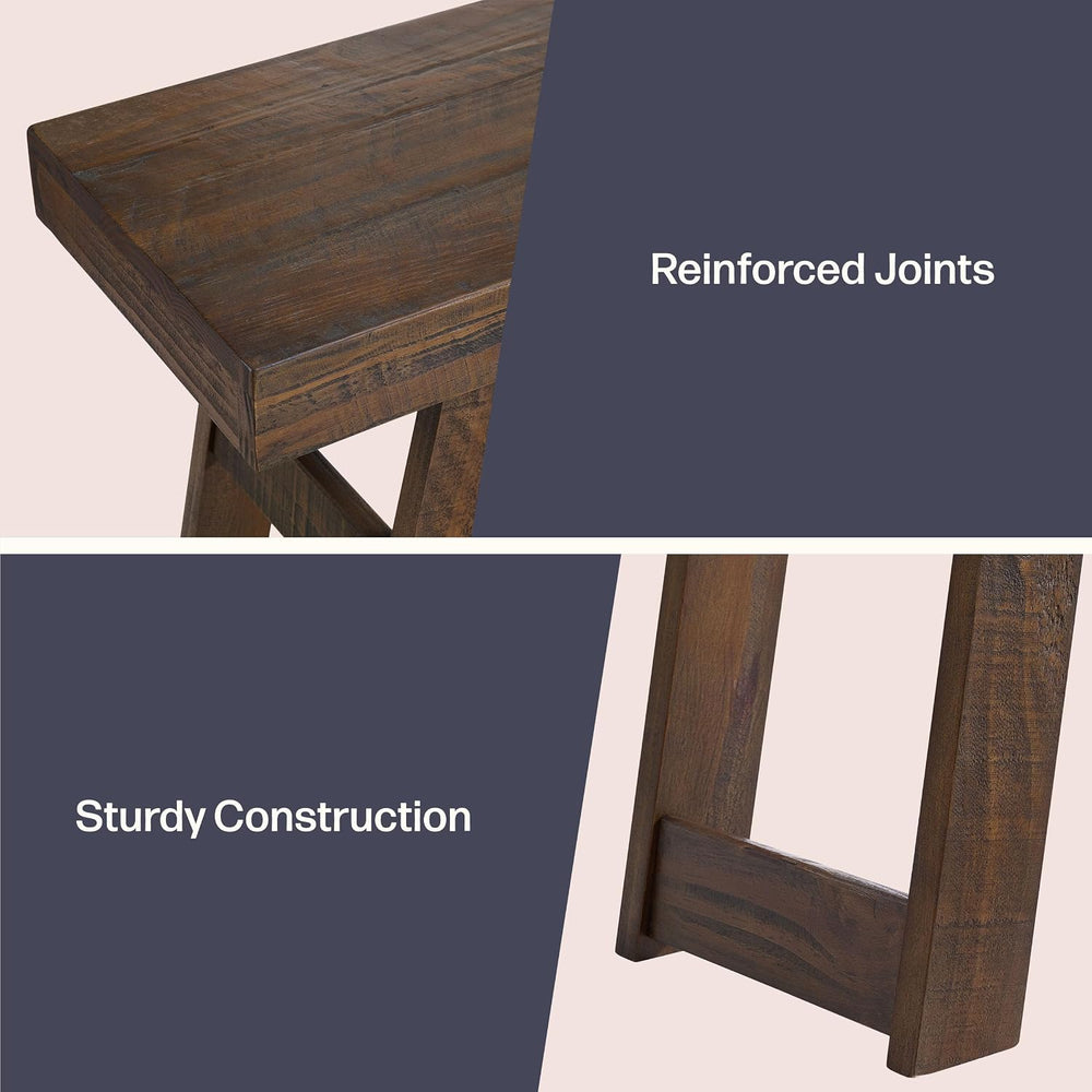 Alaterre Furniture Lawas Solid Wood Console Table, Brown, 56”x12”x32” | Moder...