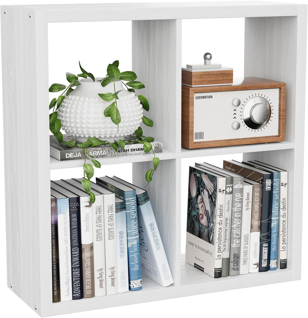 Cube Storage Organizer Bookcase, Decorative 11 inch Open Back Cubical Shelf w...