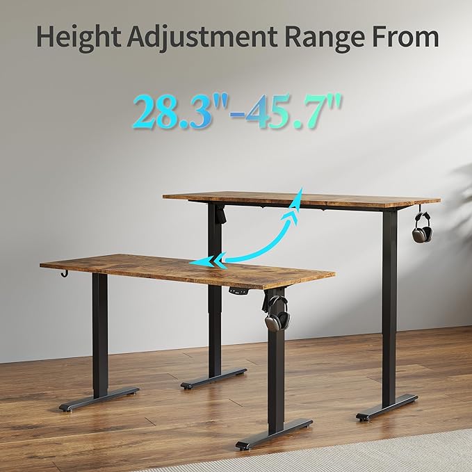 Agilestic Electric Standing Desk, 55 x 24 Inches Height Adjustable Desk, Sit ...