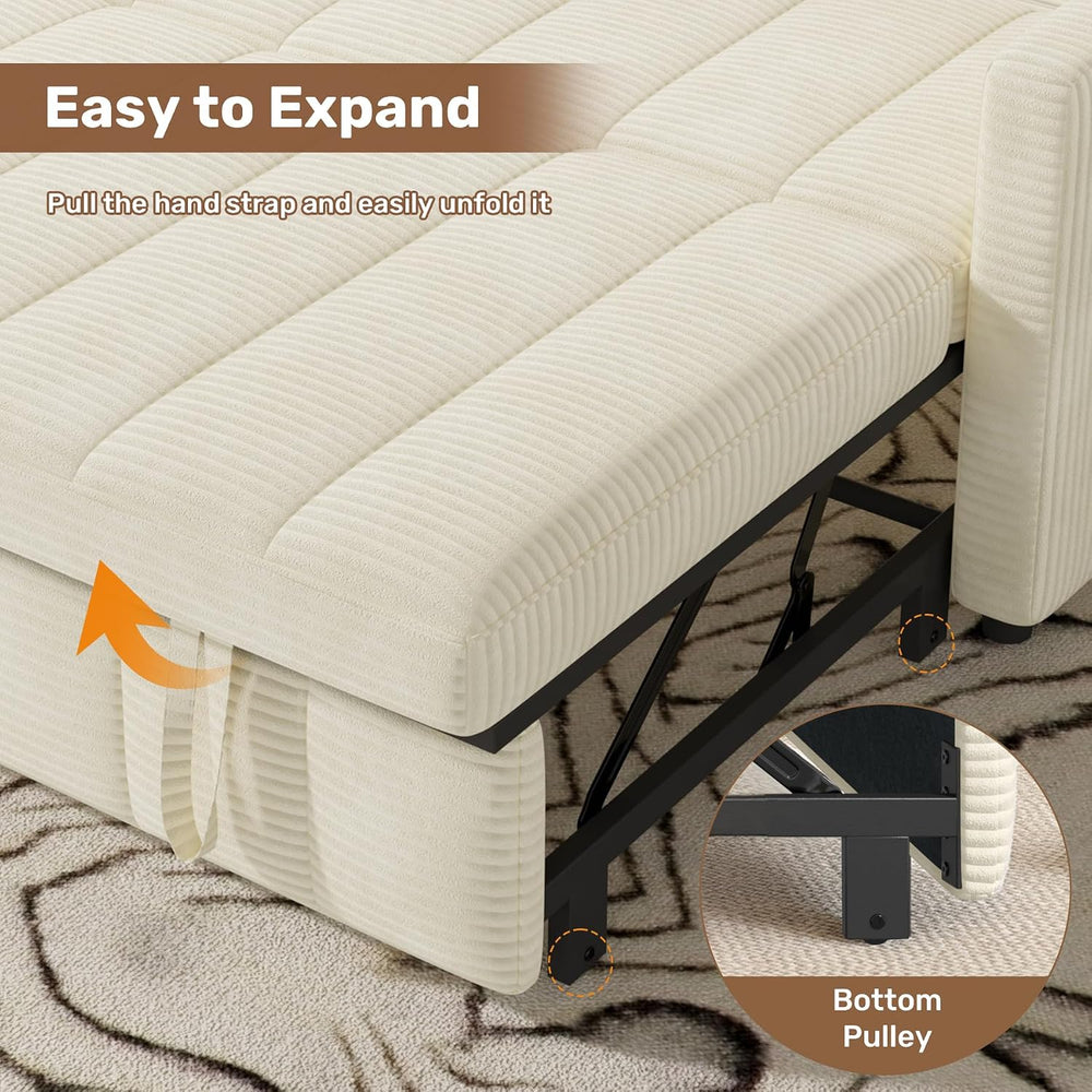 Nebuaegis Sleeper Sofa Bed,3-in-1 Convertible Pull Out Couch with Adjustable ...