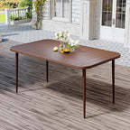 JEAREY Patio Dining Table, Outdoor Dining Table All-Weather for Garden, Backyard, Lawn, Coffee