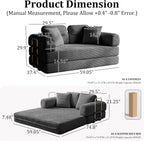 Convertible Sofa Bed with High Backrest Headrest Boneless Loveseat Sleeper Folding Couch Bed with 4 Pillows Futon Couch for Bedroom,Apartment Living Room, No Assembly (Pink, 59.0” Hight Backrest Sofa)
