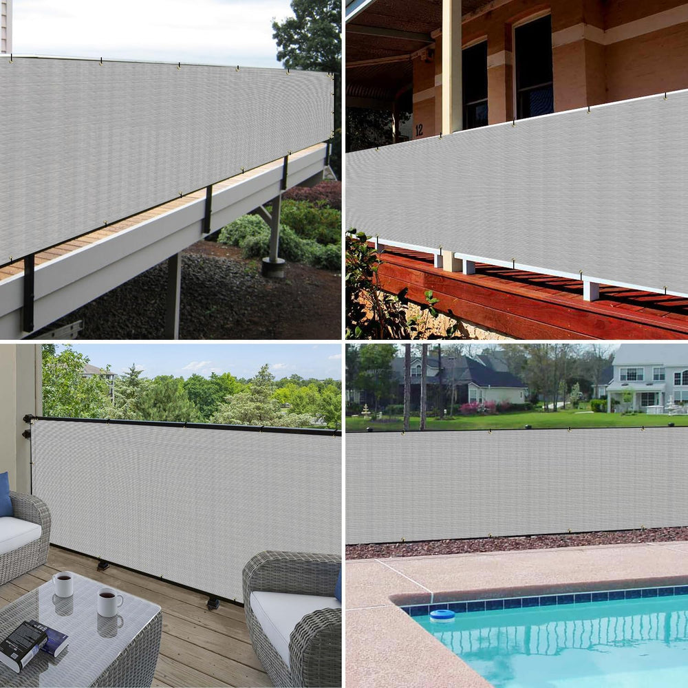 Windscreen4less 3'x50' Balcony Privacy Screen Cover for Apartment, Gray