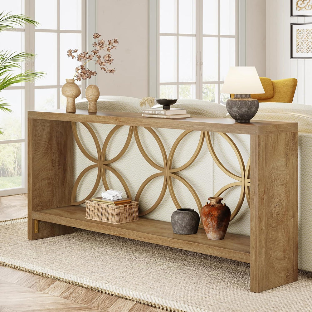 Tribesigns 70.9-Inch Narrow Sofa Table, FarmhouseLong Sofa Table Behind Couch...