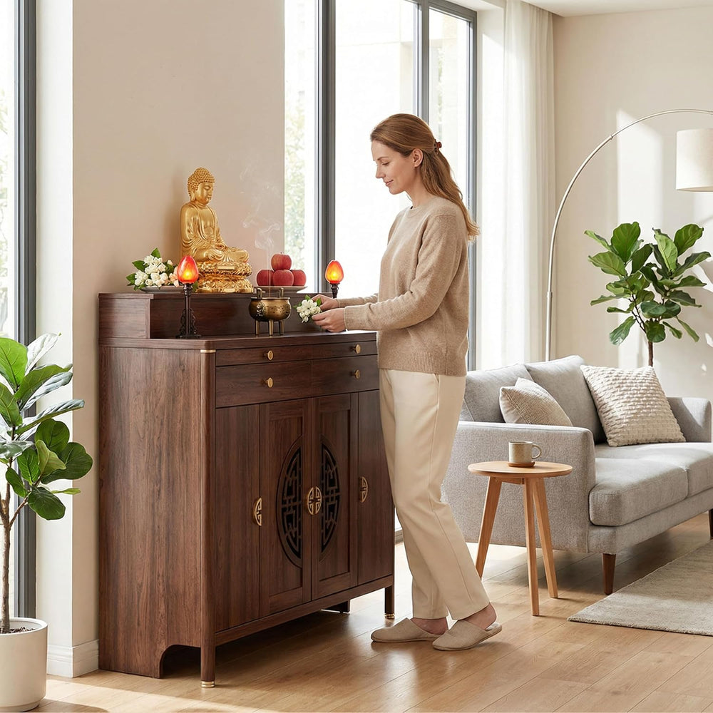 Personal Shrine Altar Table, Buddhist Altar De Muertos De Madera, Solid Wood ...
