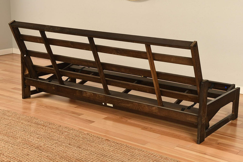 Kodiak Furniture Aspen Futon Set with Reclaim Mocha Finish, Oregon Trail Sadd...
