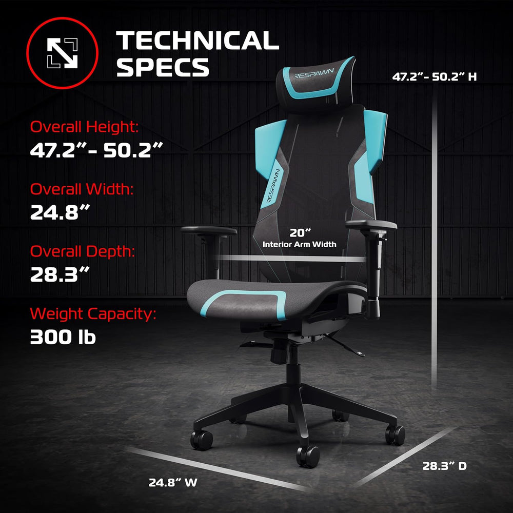 Respawn FLEXX Ergonomic Office and Gaming Chair with Lumbar Support - Breatha...