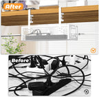 Under Desk Cable Management Tray, 15.7'' No Drill Steel Desk Cable Organizers, Wire Management Tray Cable Management Rack (2 Packs-White)