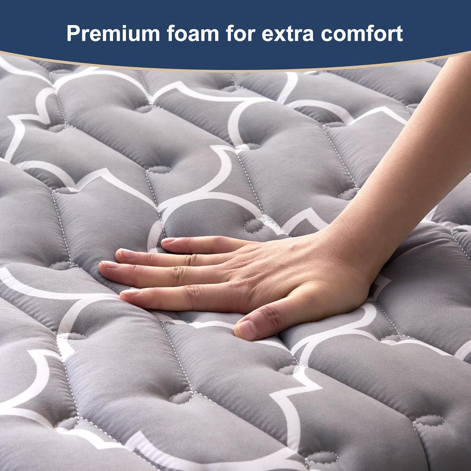 6th Generation Japanese Floor Futon Mattress - Extra-Thick 9-Layer Modern Futon with 100% High-Density Foam, Portable Floor Mattress Sleeping Pad for Adults, Guest Room, Dormitory, Twin Size (39"X80")