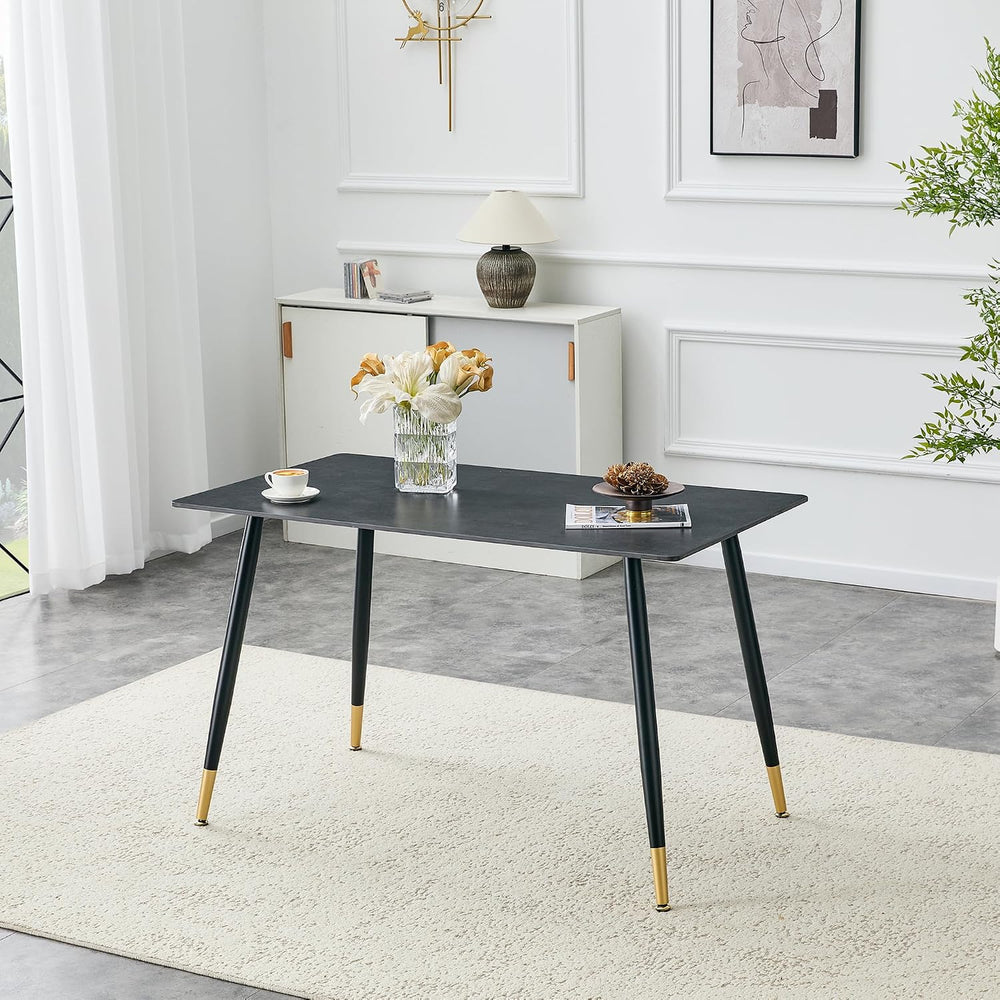 50 inch Sintered Stone Dining Table for 4, Modern Minimalist Kitchen Table wi...