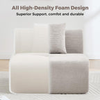 122" Modern L-Shaped Modular Sectional Sofa, Corduroy Upholstery Couches for Living Room, Oversized 3-Seater Boneless Cloud Couch with Deep Seat and Movable Ottoman, No Assembly, Camel/Beige