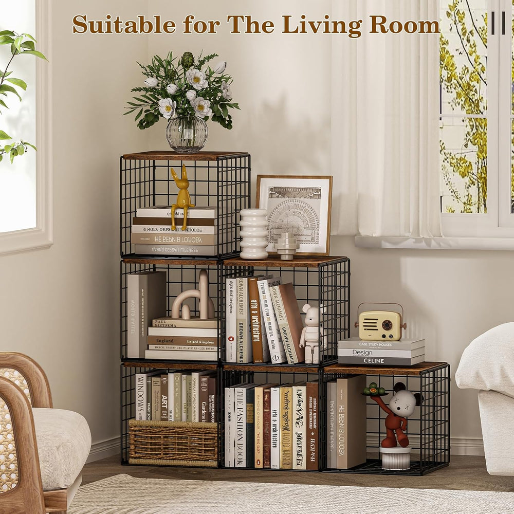 Dmevkic 2 Cube DIY Stackable Small Bookcase,Bookshelf for Small Spaces,Cube S...