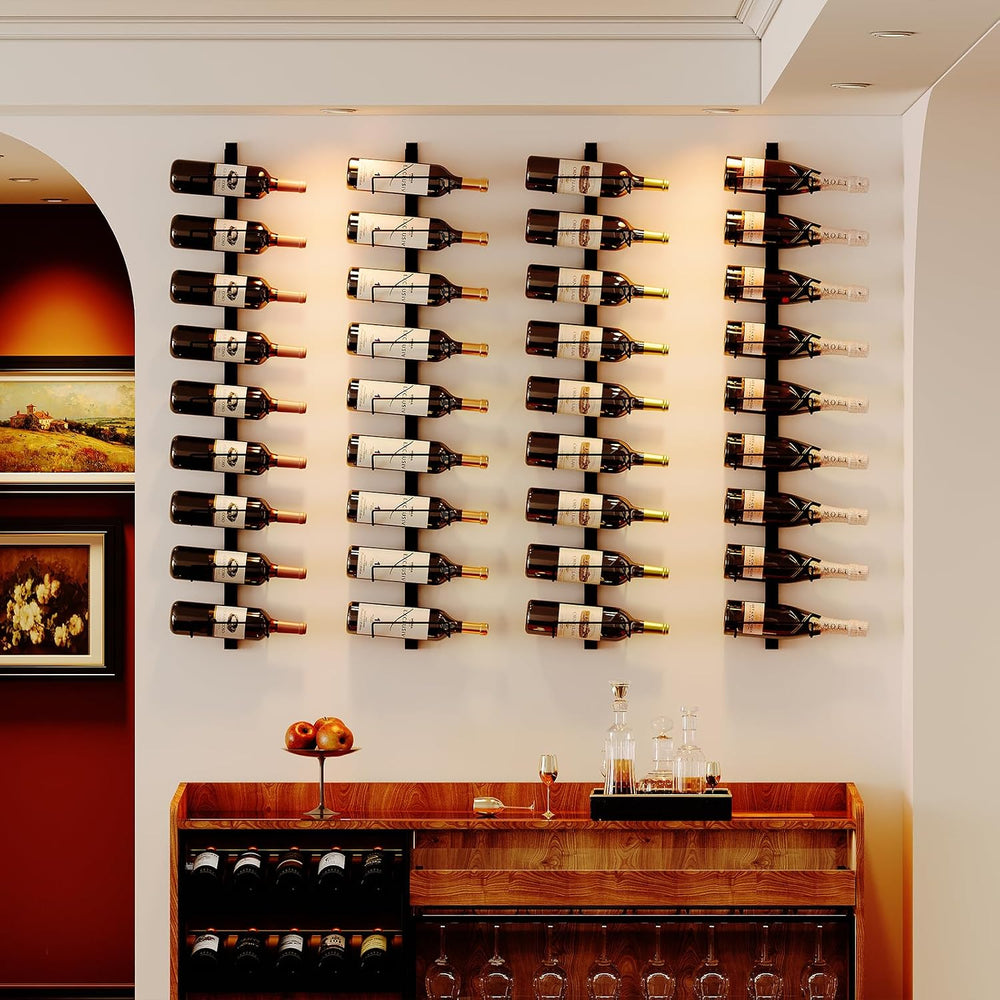 2 Pack 12 Bottle Wall Wine Rack for 24 Wine Bottles, DIY Detachable Wall Moun...