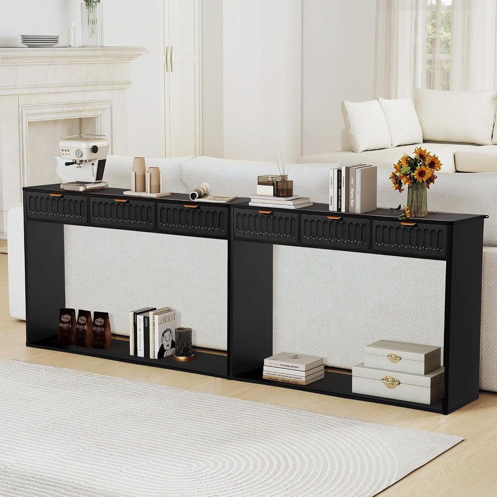 Entryway Table with Storage, Narrow Console Table with 3 Drawers, 51.18' ...