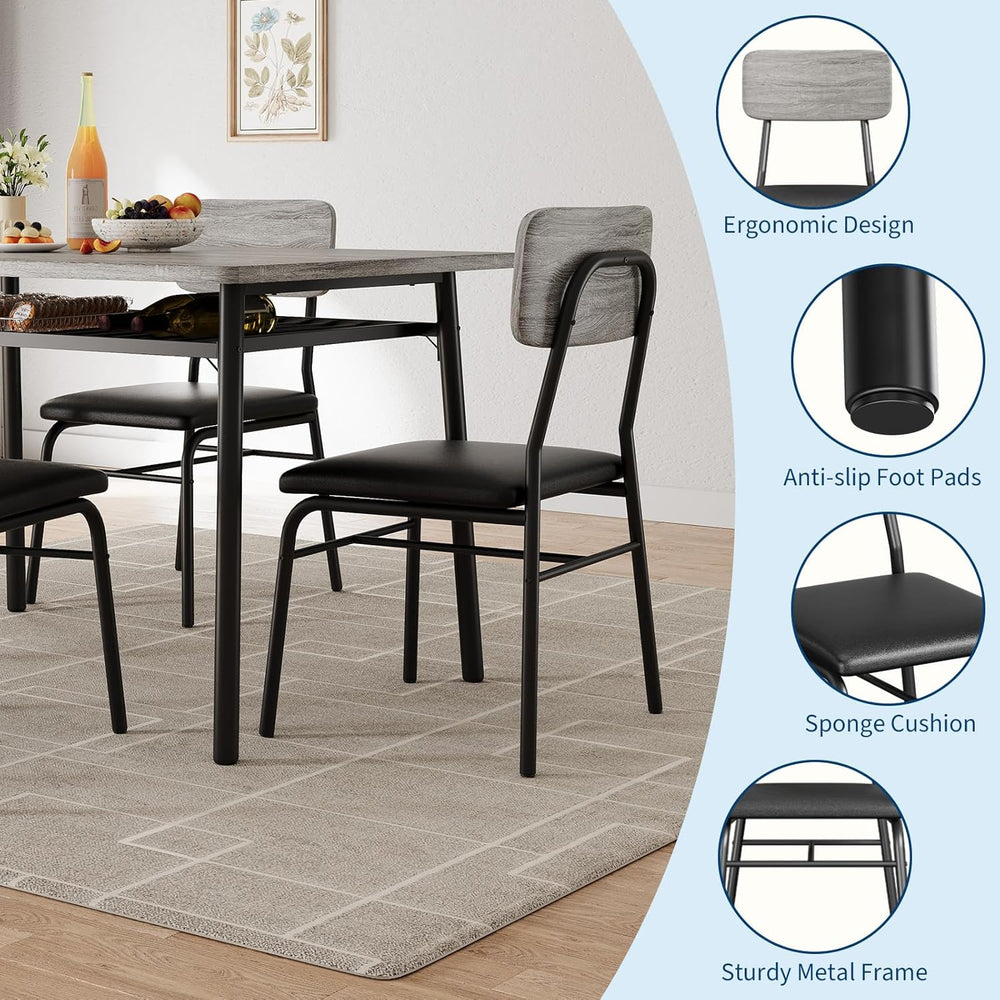 IDEALHOUSE Small Dining Table Set for 2, 3-Piece Dining Set with Storage Rack...