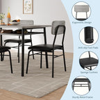 GAOMON 3-Piece Dining Table Set for 2, Wood Kitchen Table Set with Built-in Storage Rack,Small Kitchen Table with Upholstered Chairs and Metal Frame for Small Spaces，Gray