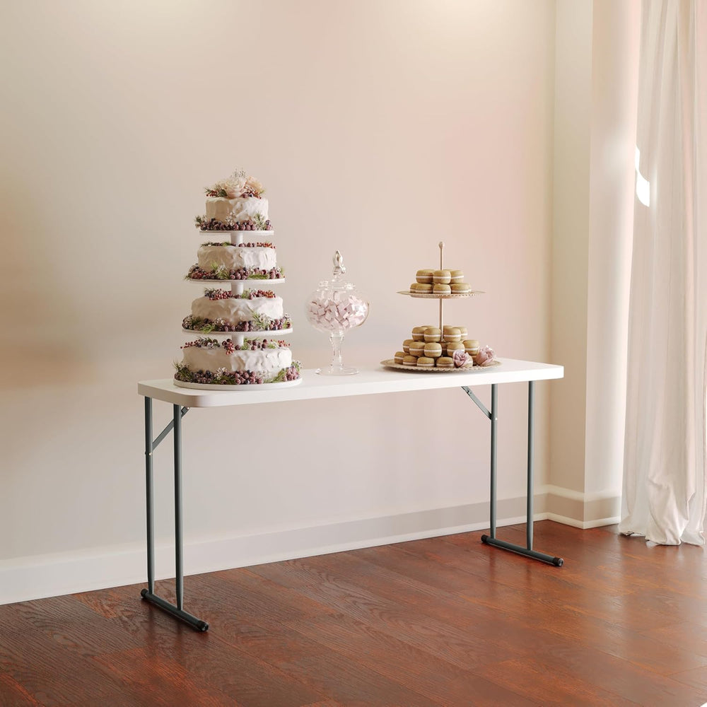 Flash Furniture Kathryn 5' Rectangular Plastic Folding Table, Long Plasti...