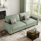 EASE MOOSE 70.6" Faux Leather Loveseat Sofa, Deep 2 Seater Couch, Green | Removable Covers, Pocket Spring Cushions, Waterproof & Scratch-Resistant, Easy Clean, Easy Assembly Couches for Living Room