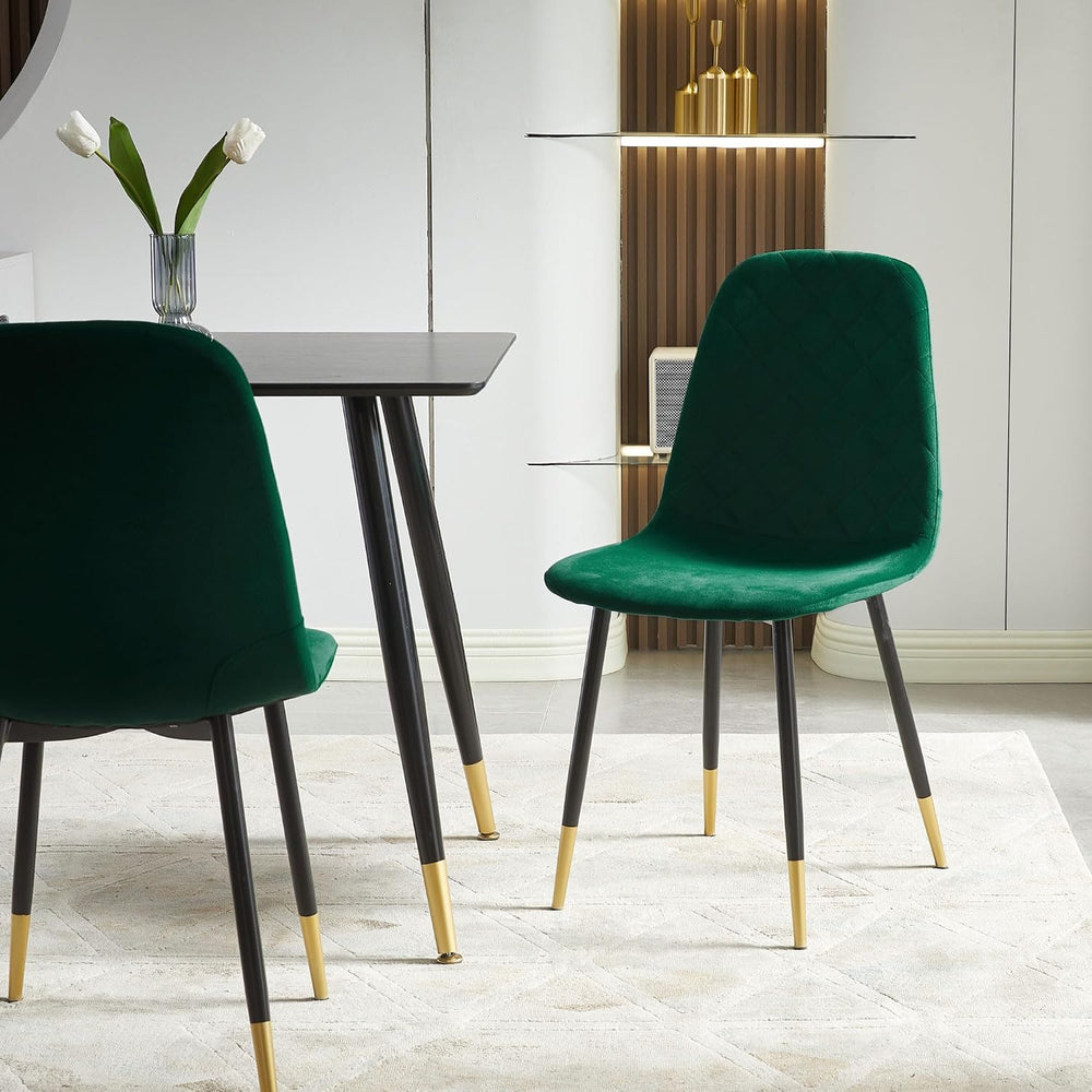Green Velvet Dining Chairs Set of 6, Modern Kitchen & Dining Room Side Ch...