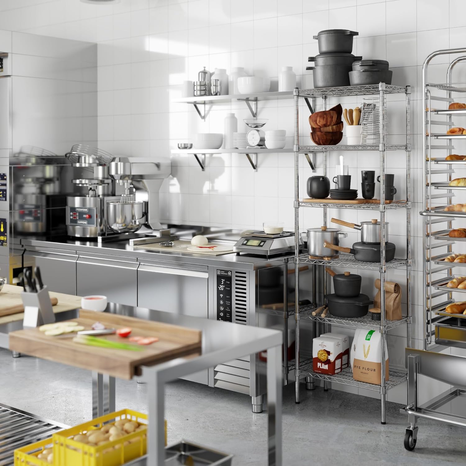 14" Deep x 24" Wide x 74" Height Wire Shelving Kit | 6-Tier | NSF Commercial Storage Rack Unit