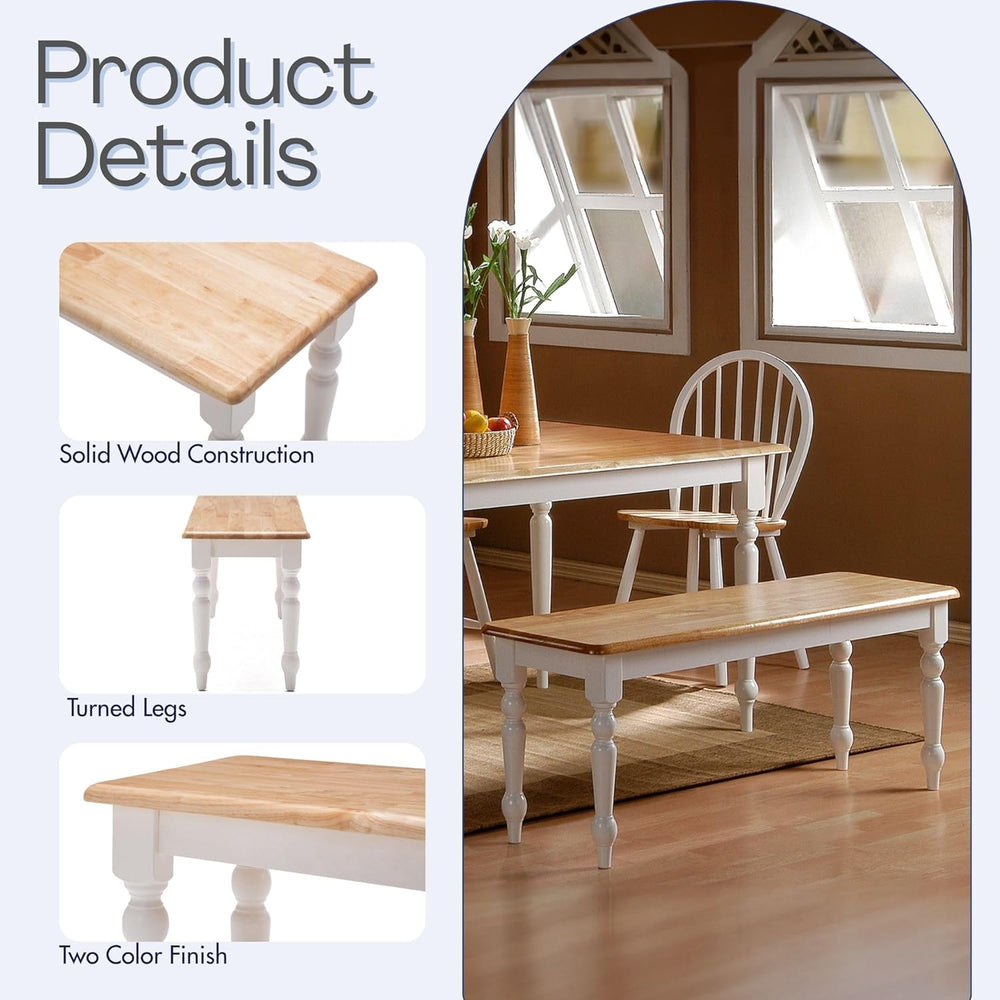 Boraam Windsor Farmhouse Dining Bench - Cream/Natural