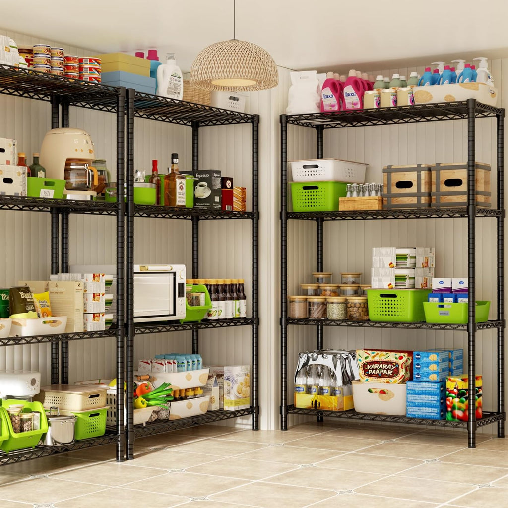 Storage Shelves Heavy Duty, 36" L x 14" W x 54" H Garage Wire Shelving Unit Loads 1400LBS, 4-Tier Adjustable Metal Industrial Utility Shelf Rack for Kitchen, Laundry Room, Pantry, Warehouse, Basement