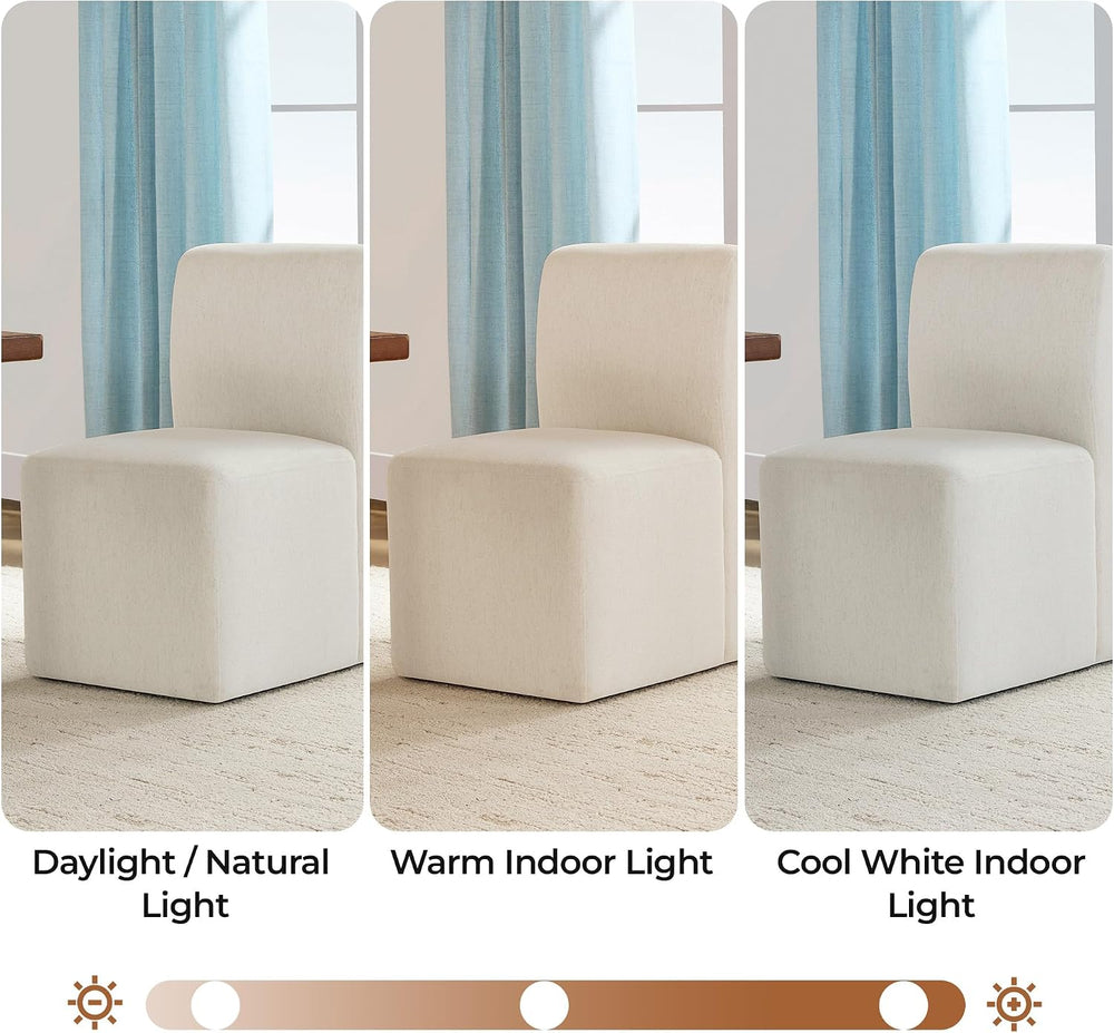 CHITA Dining Chairs with Casters Set of 4, Fully Assembled, Linen | FSC Certi...