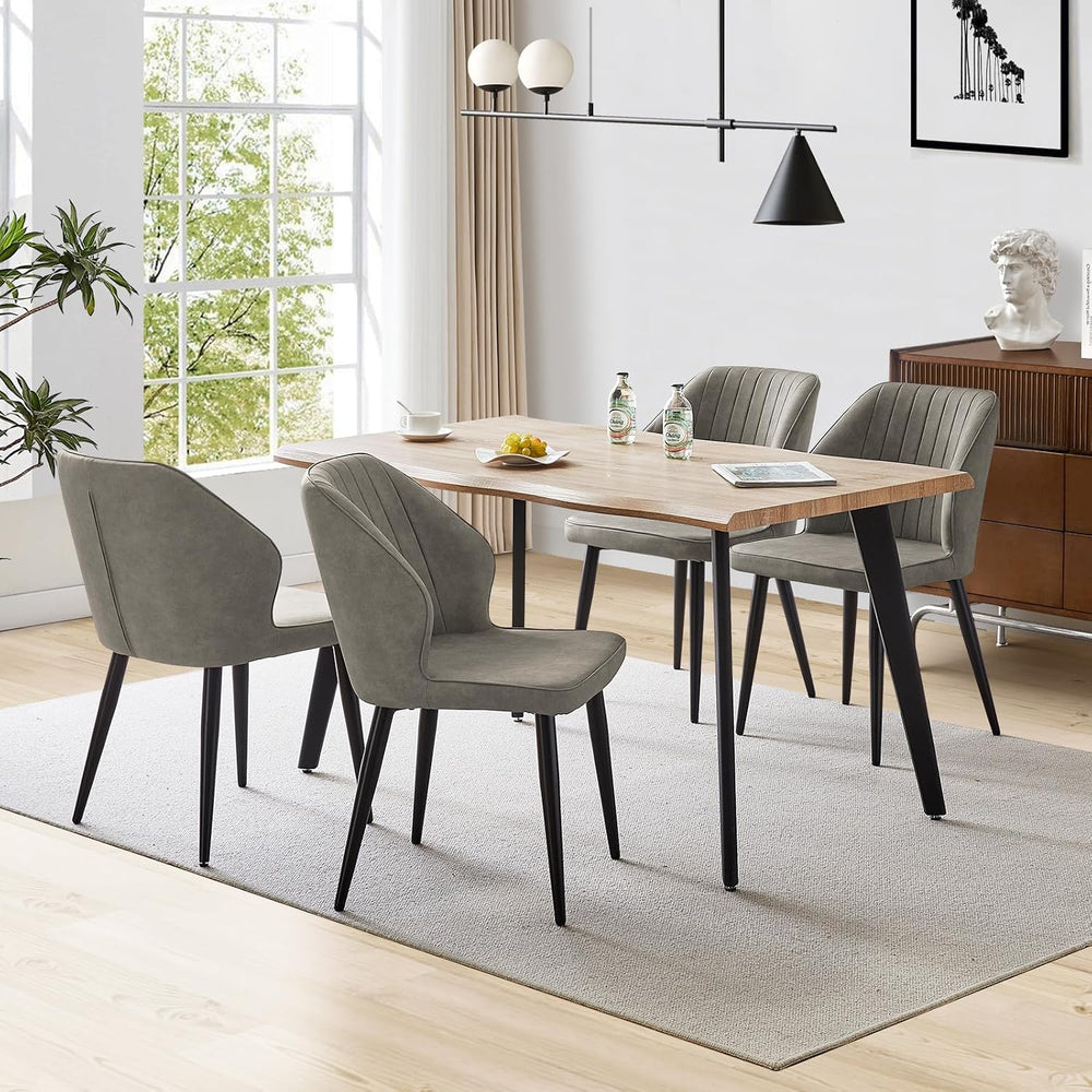 TUKAILAi Modern Dining Chairs Set of 6, Faux Leather Upholstered Kitchen Chai...