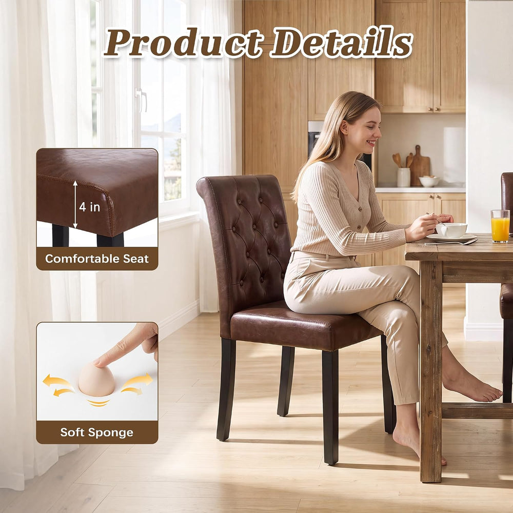 LSSPAID Dining Chairs Set of 6, Modern Armless Parsons Side Chairs, Upholster...