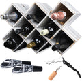 Penitent Man Wooden Wine Rack - Rustic Farmhouse Wine Racks Countertop Storage and Bottle Rack for Wine Storage