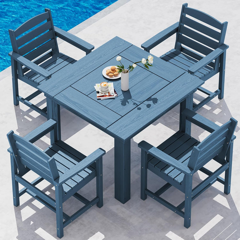 SERWALL HDPE Outdoor Square Dining Set for 4