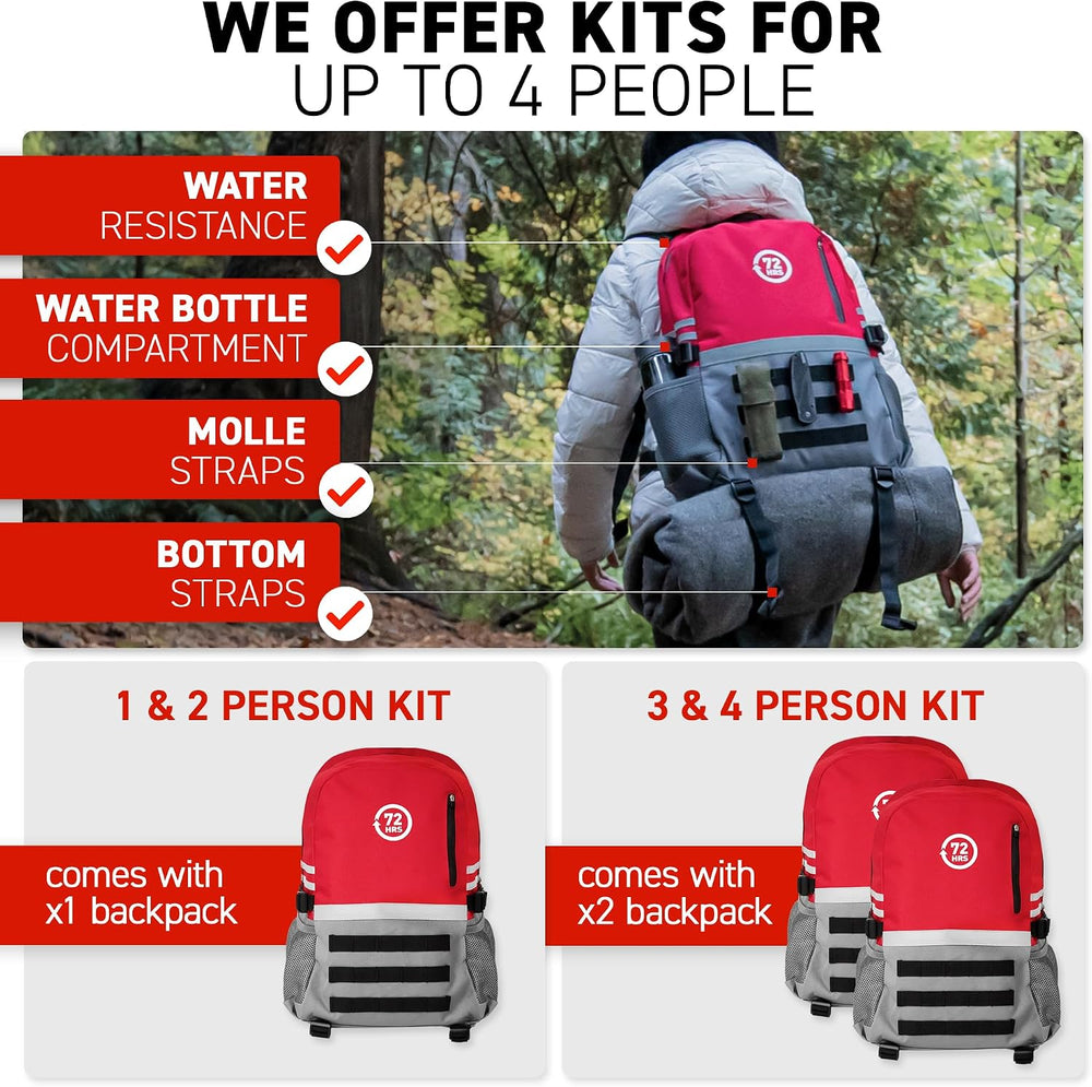 72 HRS Deluxe Emergency Survival Kit - Heavy Duty 72 Hour Bag Survival Kit fo...