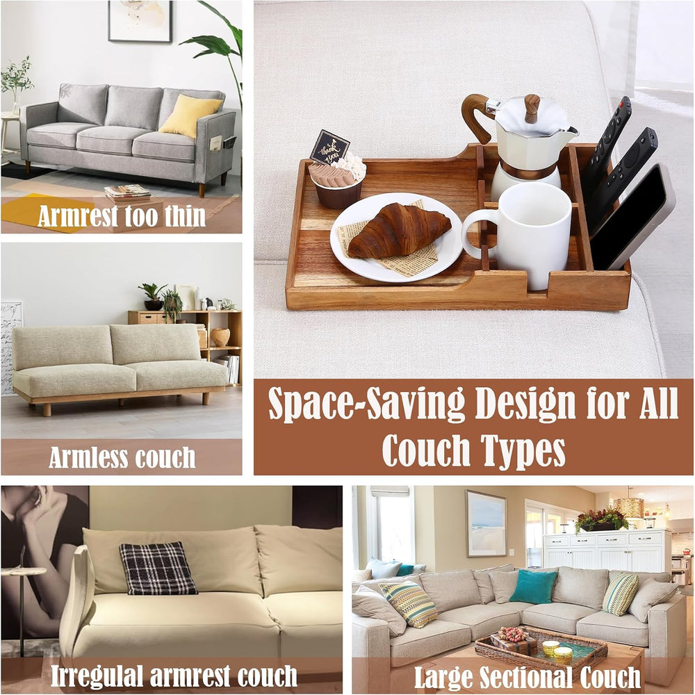 Nnewvante Couch Tray Insert with Cup Holder,2-in-1 Insert & Flat Sofa Org...