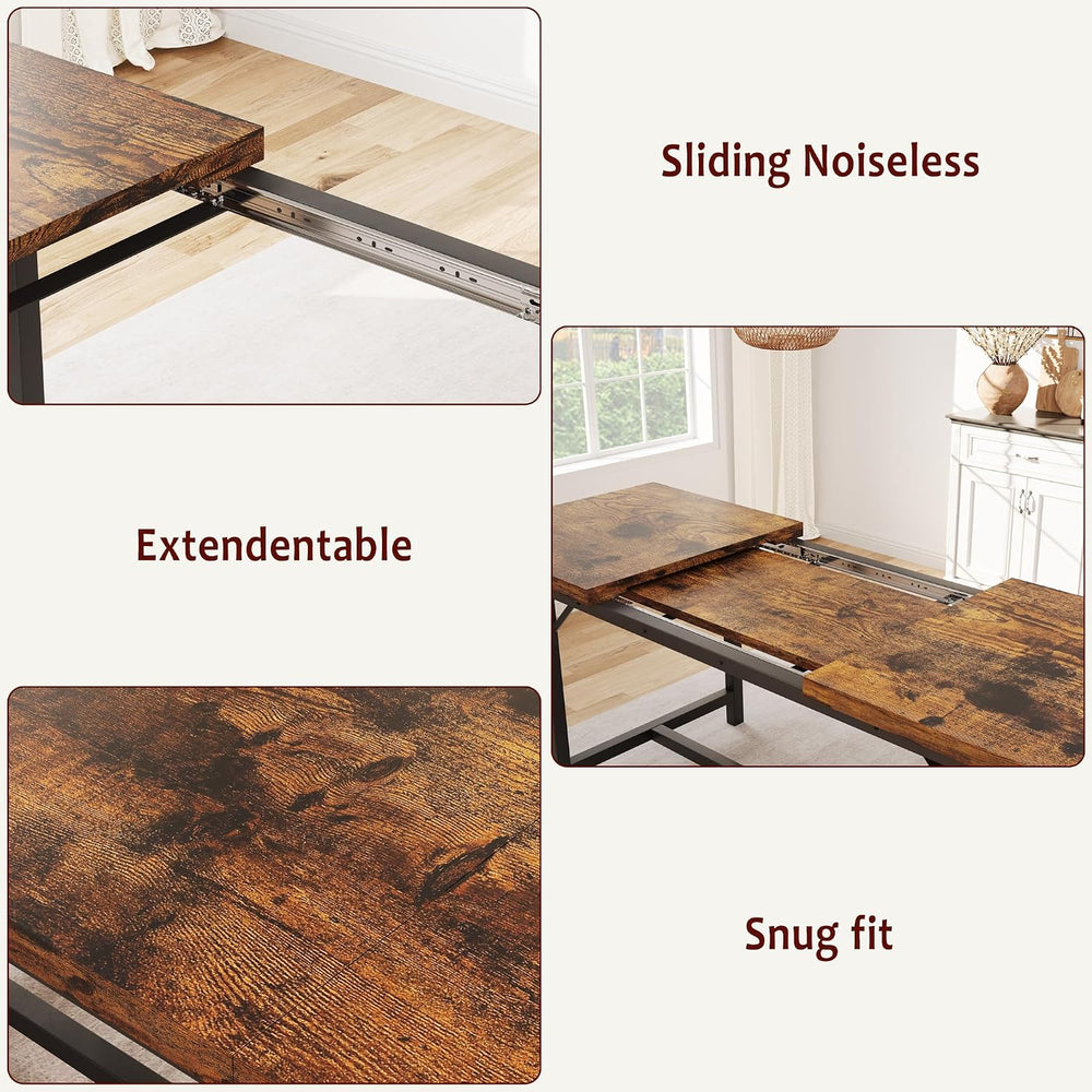 GarveeHome 5 Piece Extendable Dining Table Set for 4-6, Kitchen Table & 2...