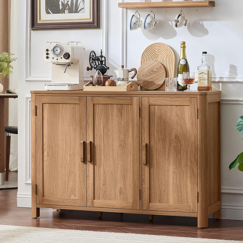 Joaxswe Sideboard Buffet Cabinet with Storage, 46" Arc-Shaped Credenza w...
