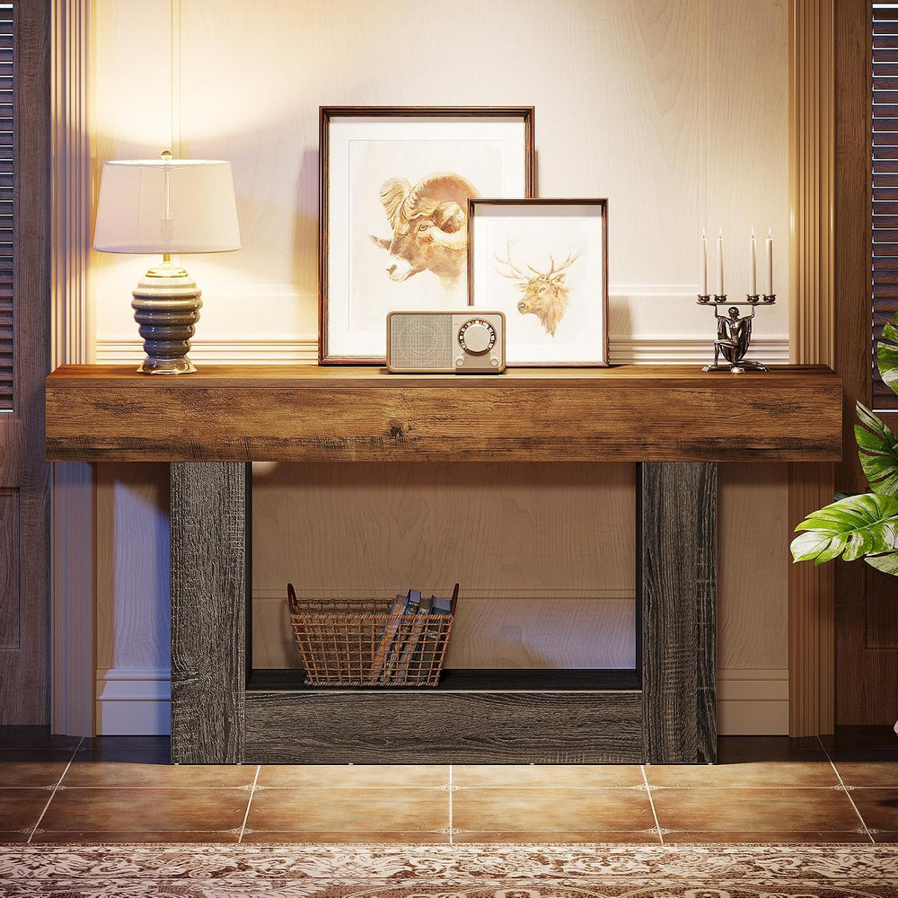 Tribesigns 63" Console Table, 2-Tier Entryway Table with U-Shaped Base |...