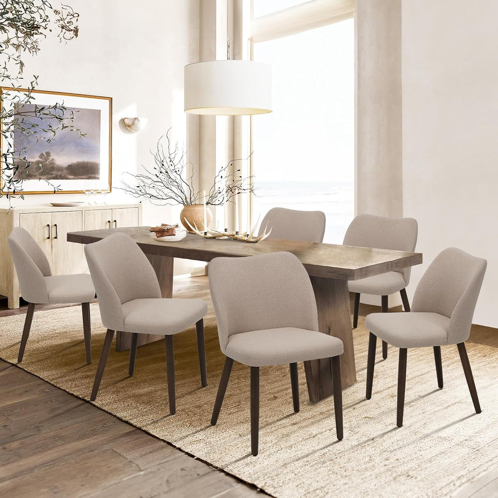 COLAMY Upholstered Dining Chairs Set of 6, Modern Fabric Dining Room Kitchen ...