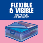 Ziploc Flexible Totes, Large Size, 10 Gallon, 2 Count Organizing Tote with Zipper and Built‑In Handles, Flexible & Stackable Clothing and Home Storage Bag
