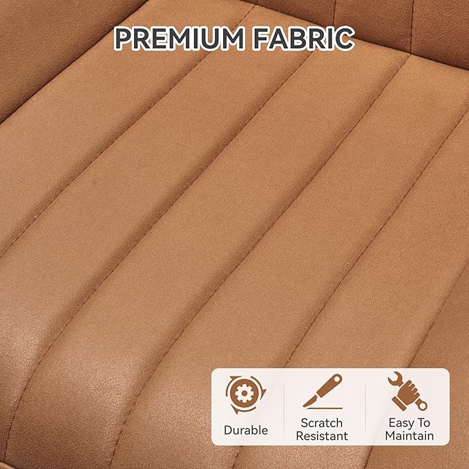 Modern Dining Chairs Set of 8,Upholstered Dining Room Chairs with Thick Cushions,Fabric Comfy Dining Chairs with Metal Legs for Dining Room Brown