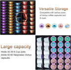 Coffee Pods Drawer Organizer Compatible with Nespresso Vertuo Pods Holds Up to 60 Small or 40 Large (Black)