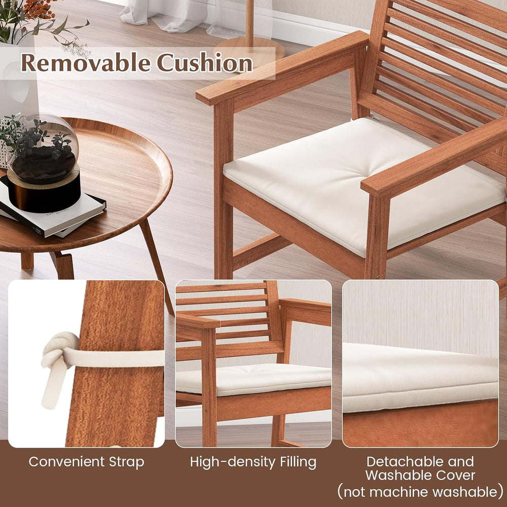 Tangkula Outdoor Dining Chairs Set of 2, Heavy Duty Slatted Wood Patio Chairs...